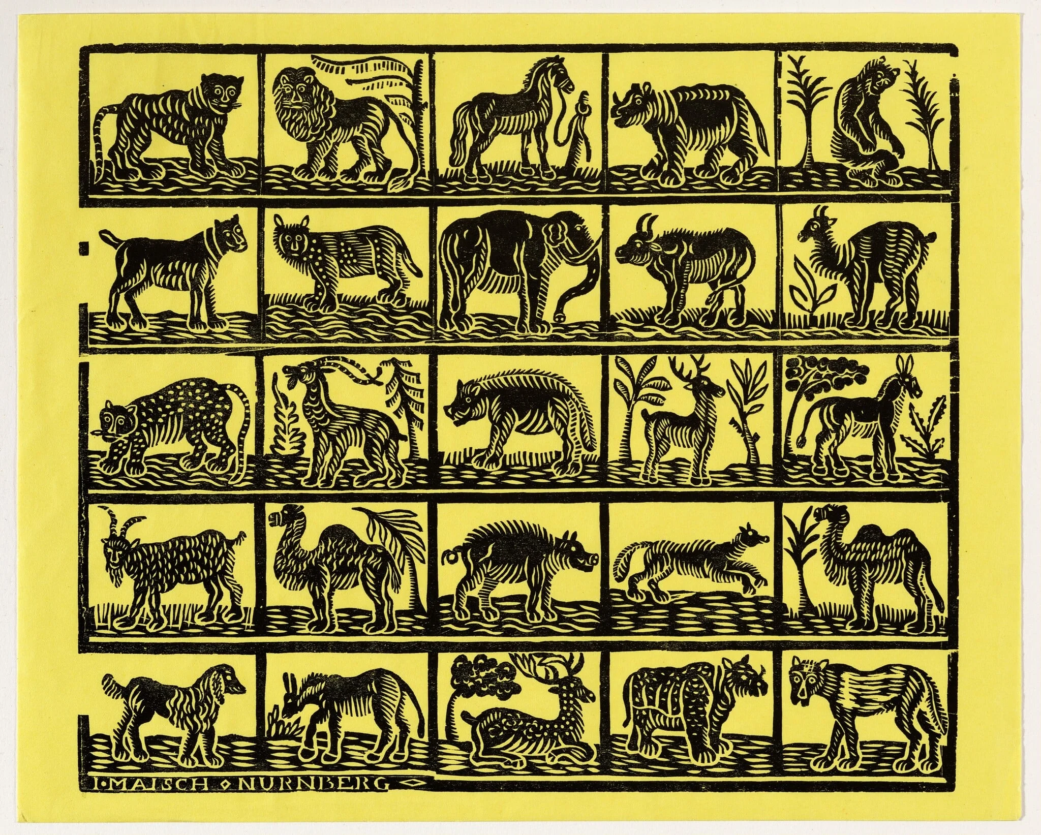 Endpaper with Animals, detail