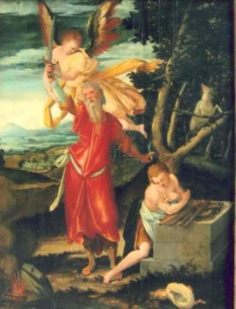 Abraham sacrificând pe Isaac, detail