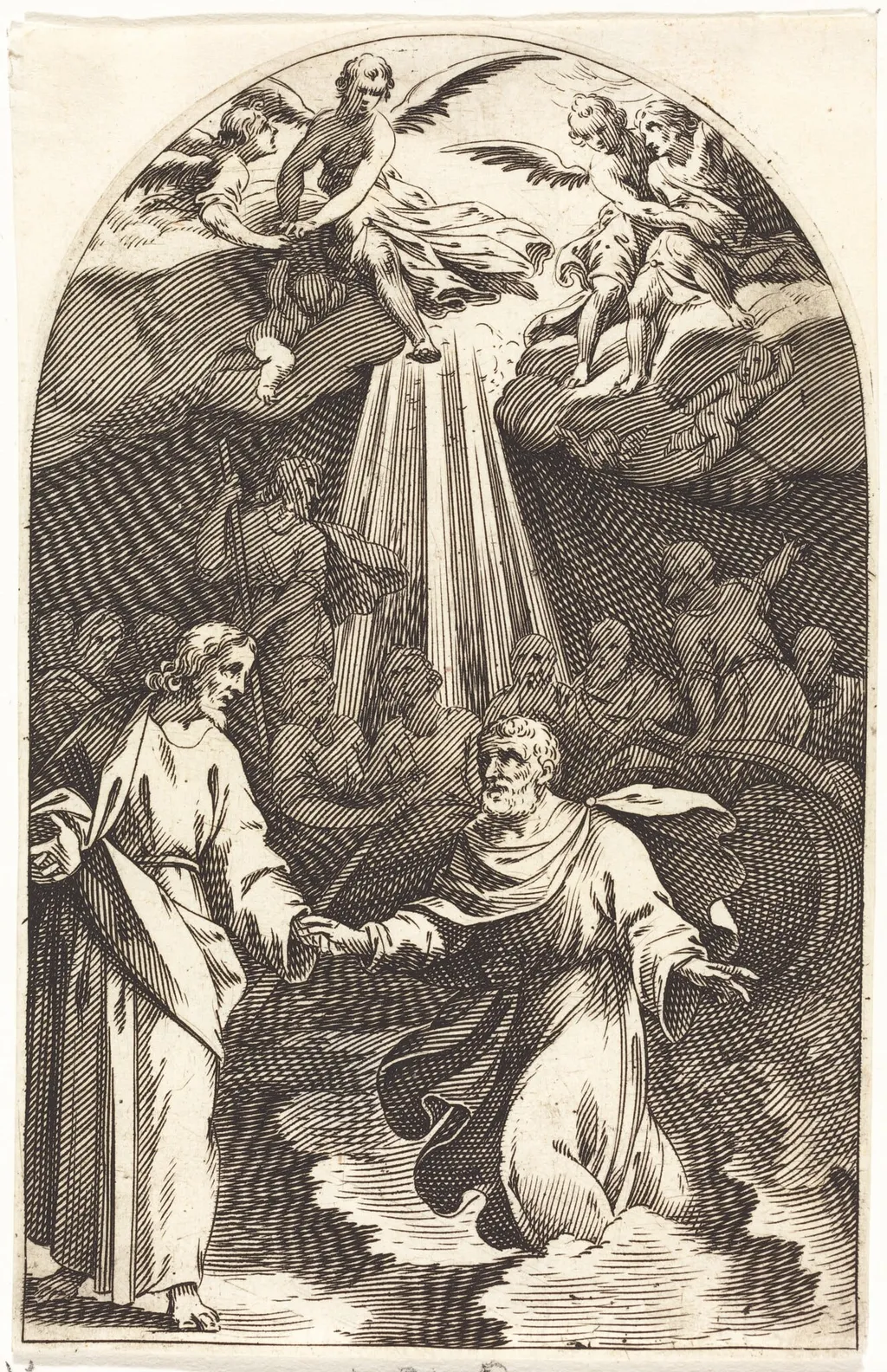 Christ Walking on the Water [first plate], by Jacques Callot, ink, 1610