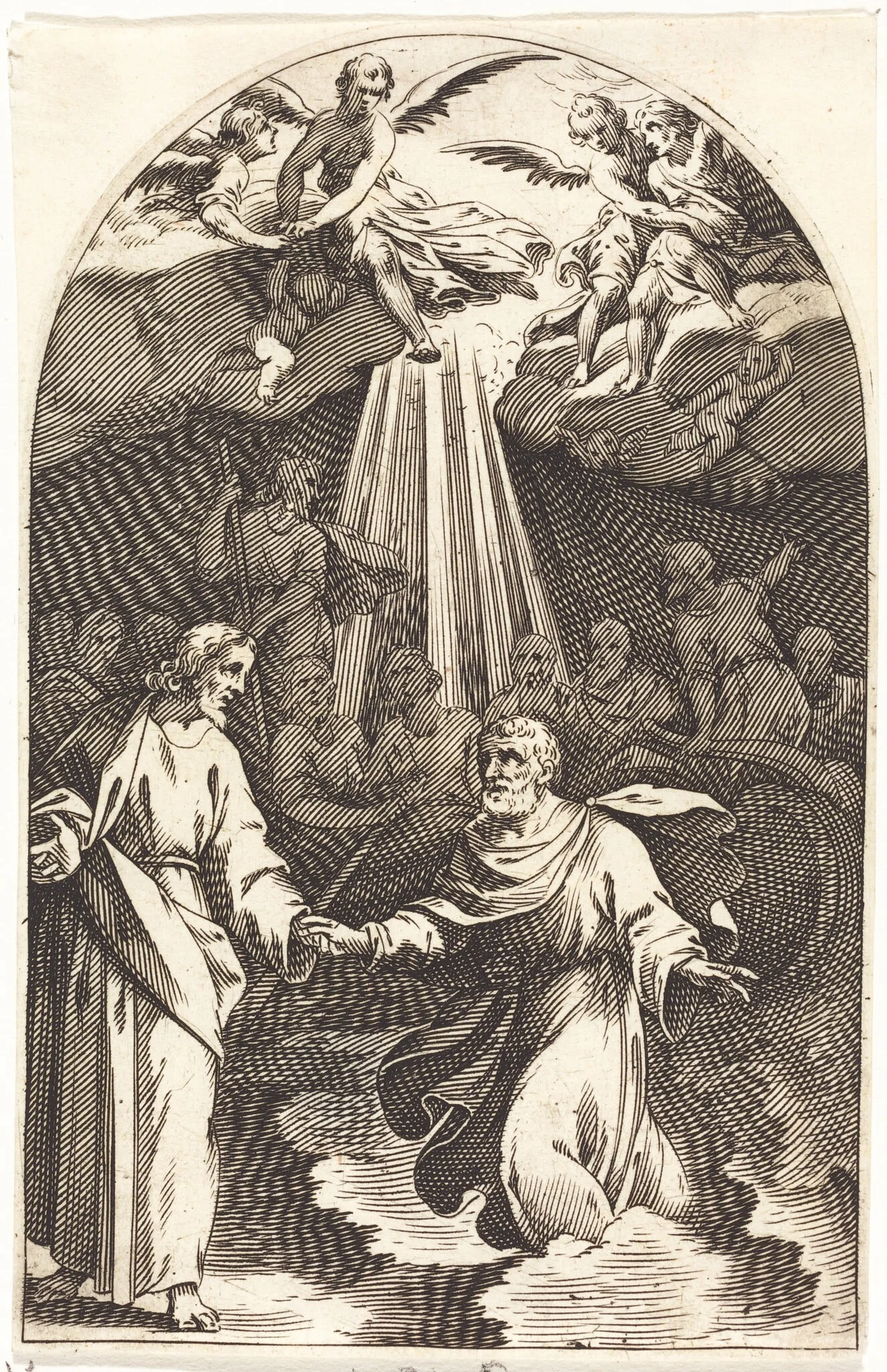Christ Walking on the Water [first plate], detail