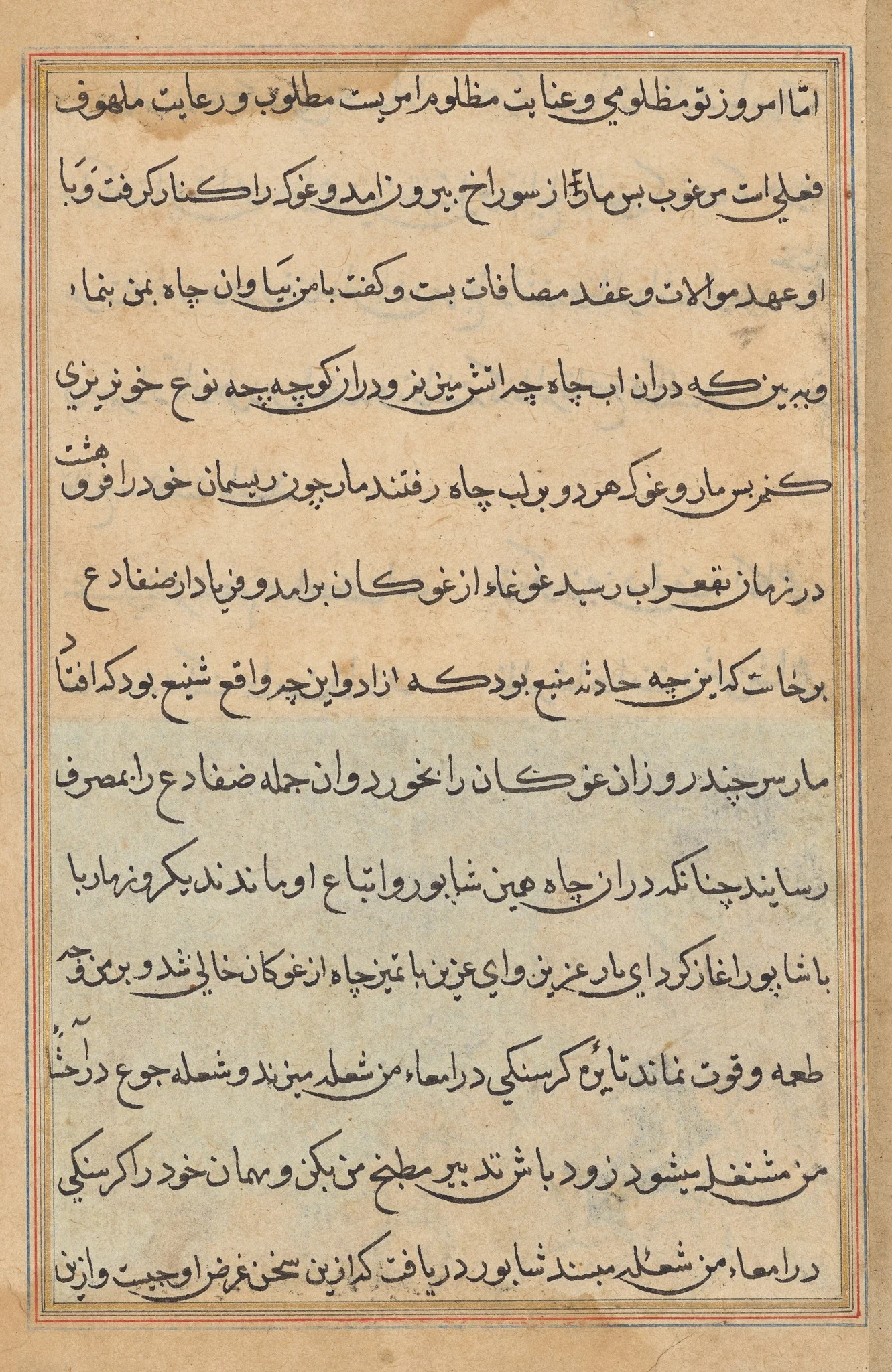 Page from Tales of a Parrot (Tuti-nama): text page, detail