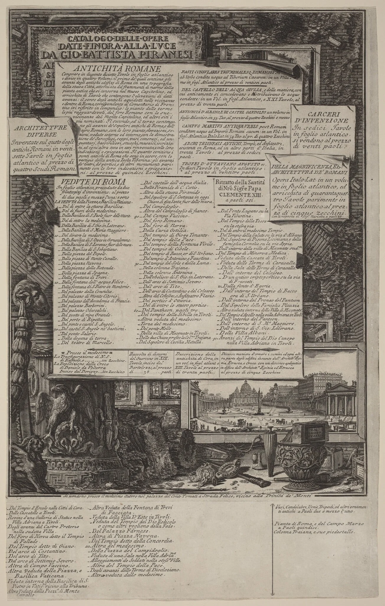 Catalogo delle Opere, detail