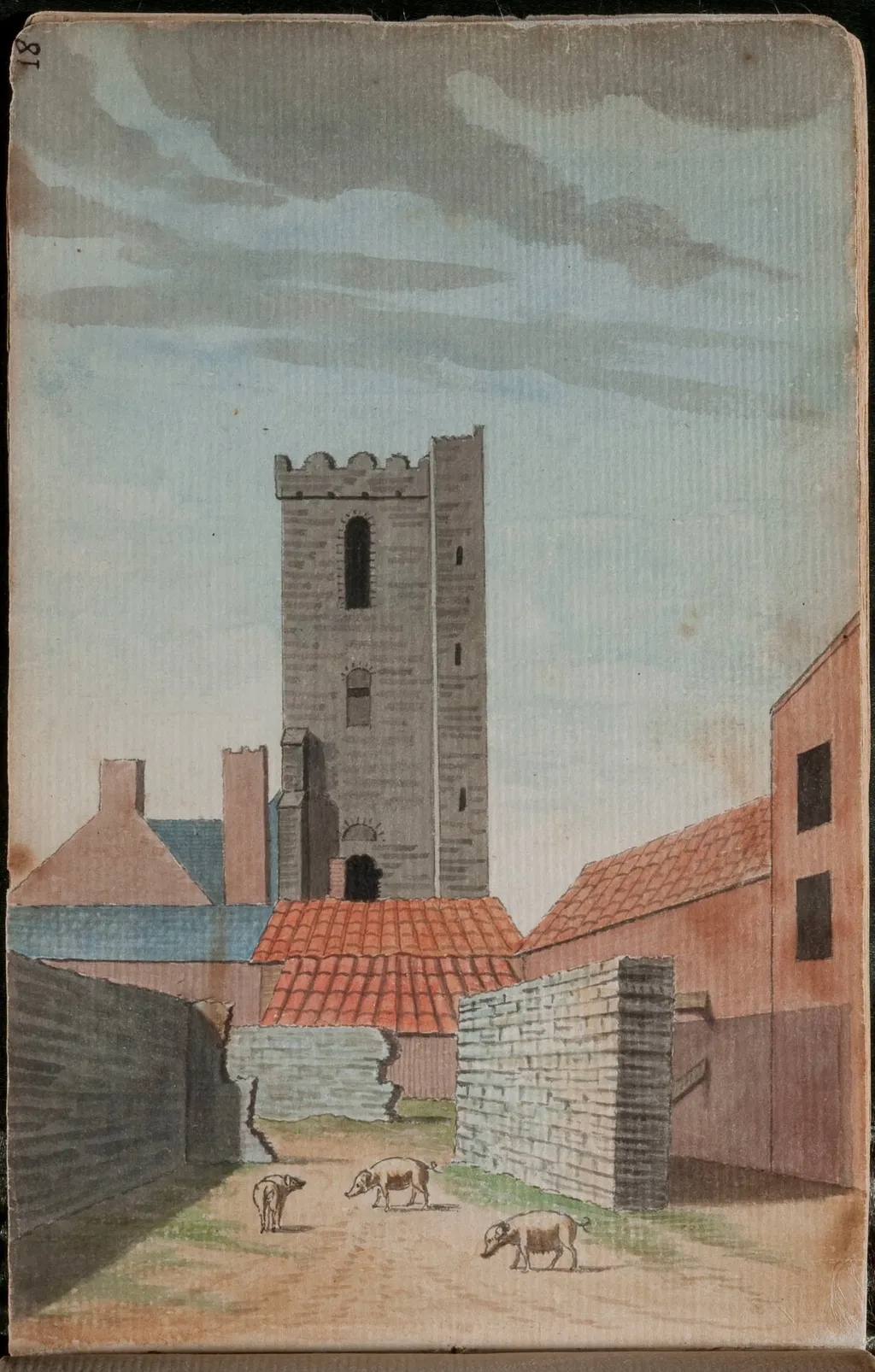 A view of St. John's Tower in Dublin [...], by Gabriel, ca.1729-1817 Beranger, unspecified, 1790