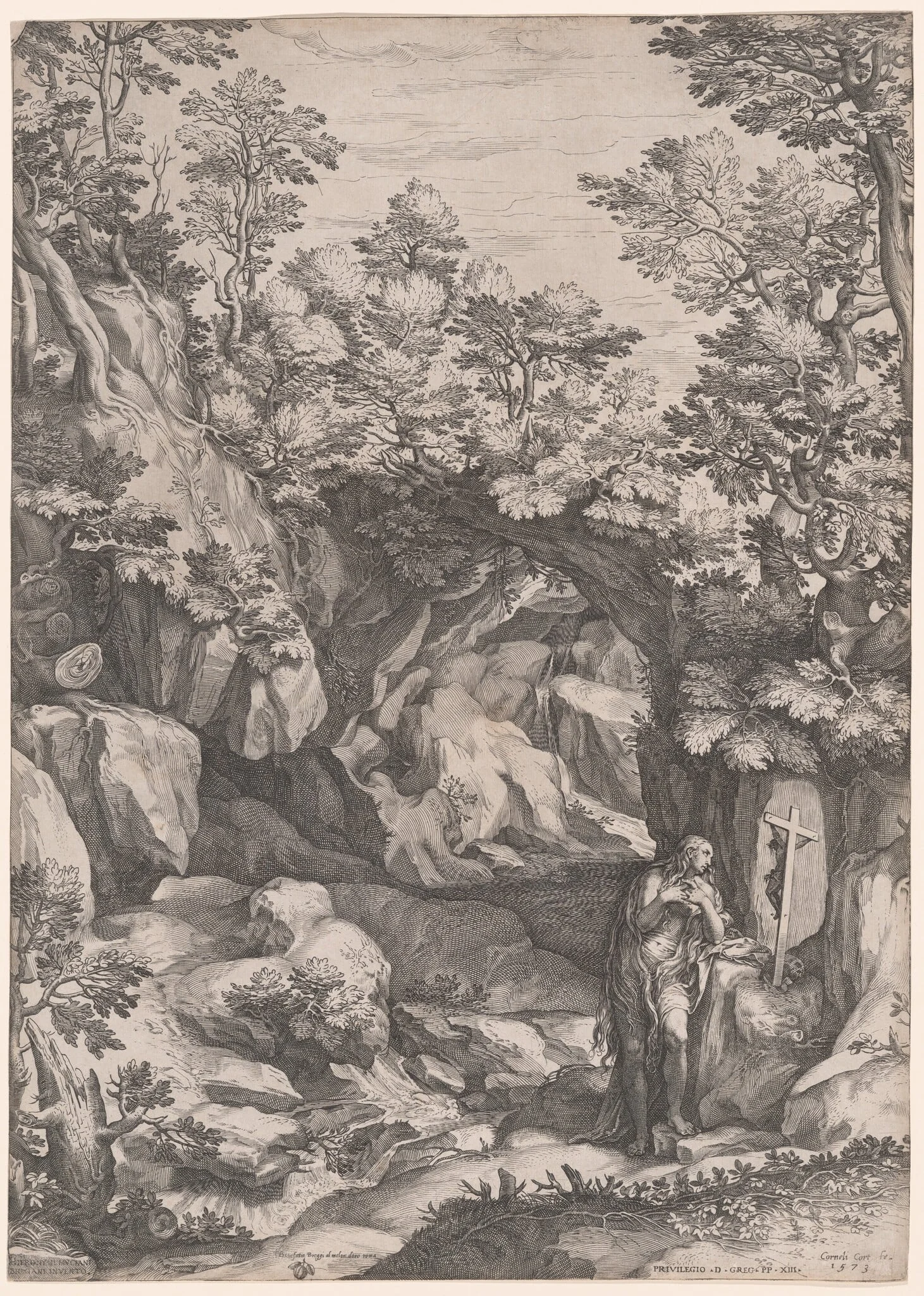 Landscape with a Penitent Magdalene, detail