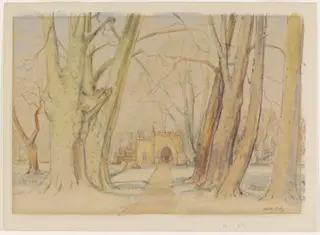 Benden Abbey, Wool, by Harry Morley, watercolor, 1940