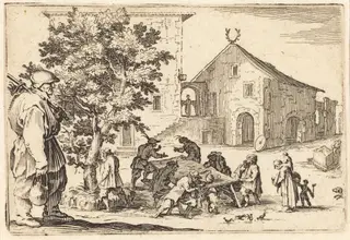 Tavern, by Jacques Callot, ink, 1622