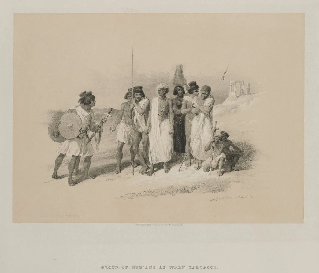 Egypt and Nubia, Volume II: Group of Nubians-Wady Kardasey, detail