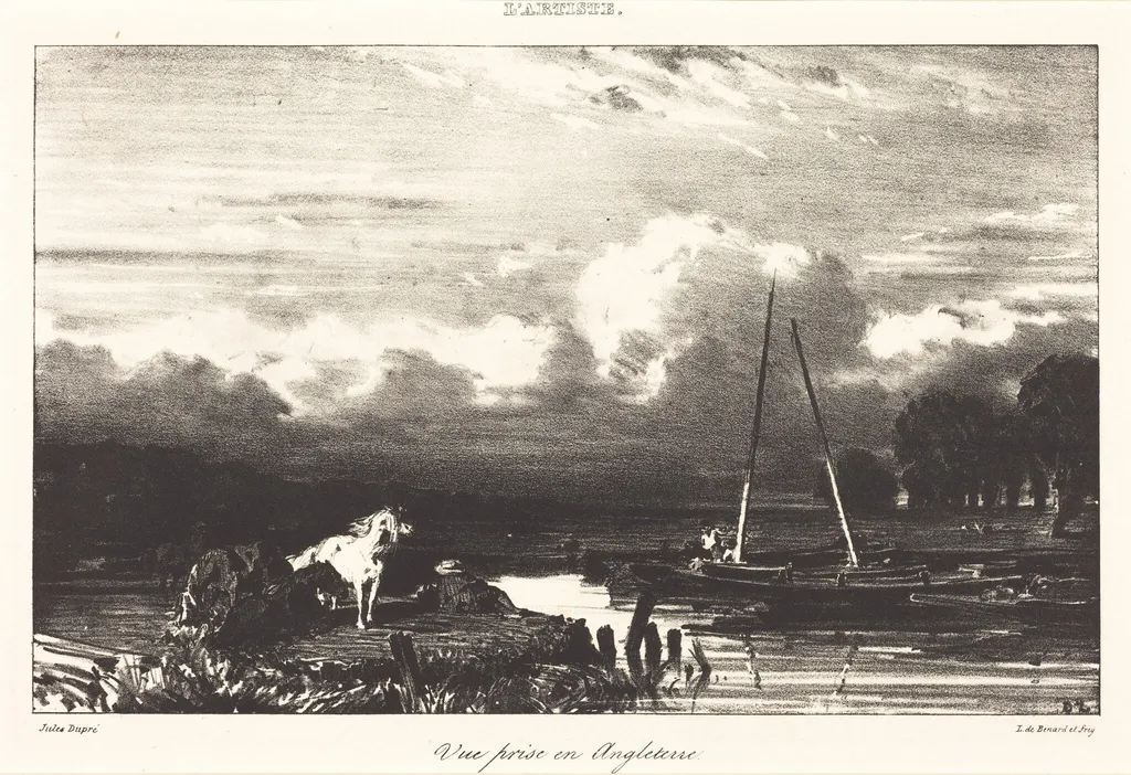 View in England (Vue prise en Angleterre), by Jules Dupré, ink, 1836