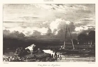 View in England (Vue prise en Angleterre), by Jules Dupré, ink, 1836