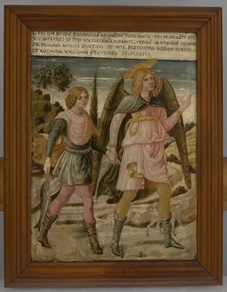 Tobias with Archangel Raphael, by Benozzo Gozzoli, unspecified, 1460