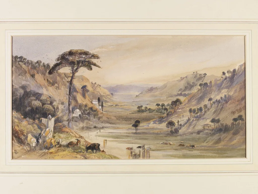Landscape near Algiers, by Barbara Leigh Smith Bodichon, watercolor, 1855