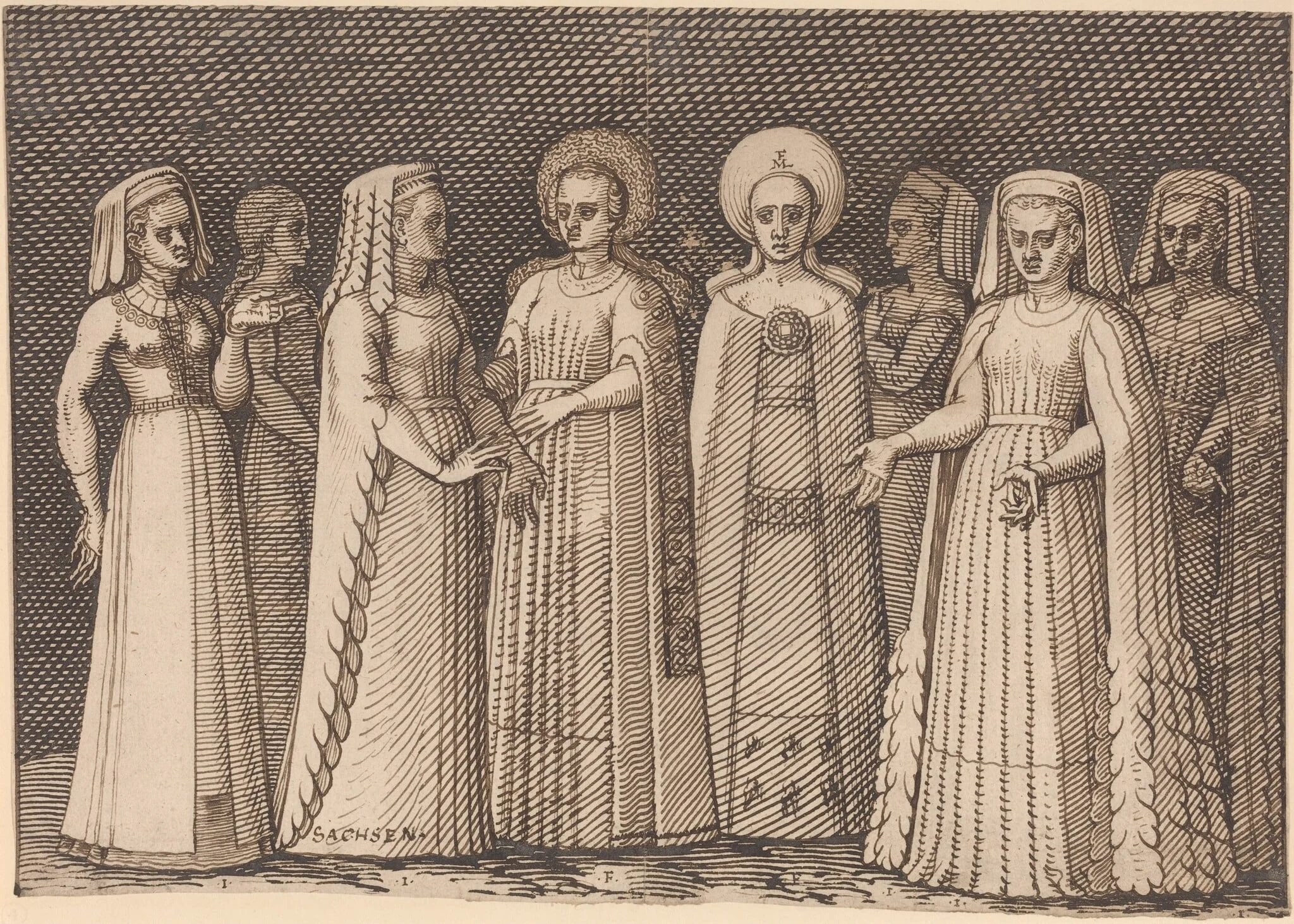 Eight Ladies in Ancient Costumes, detail