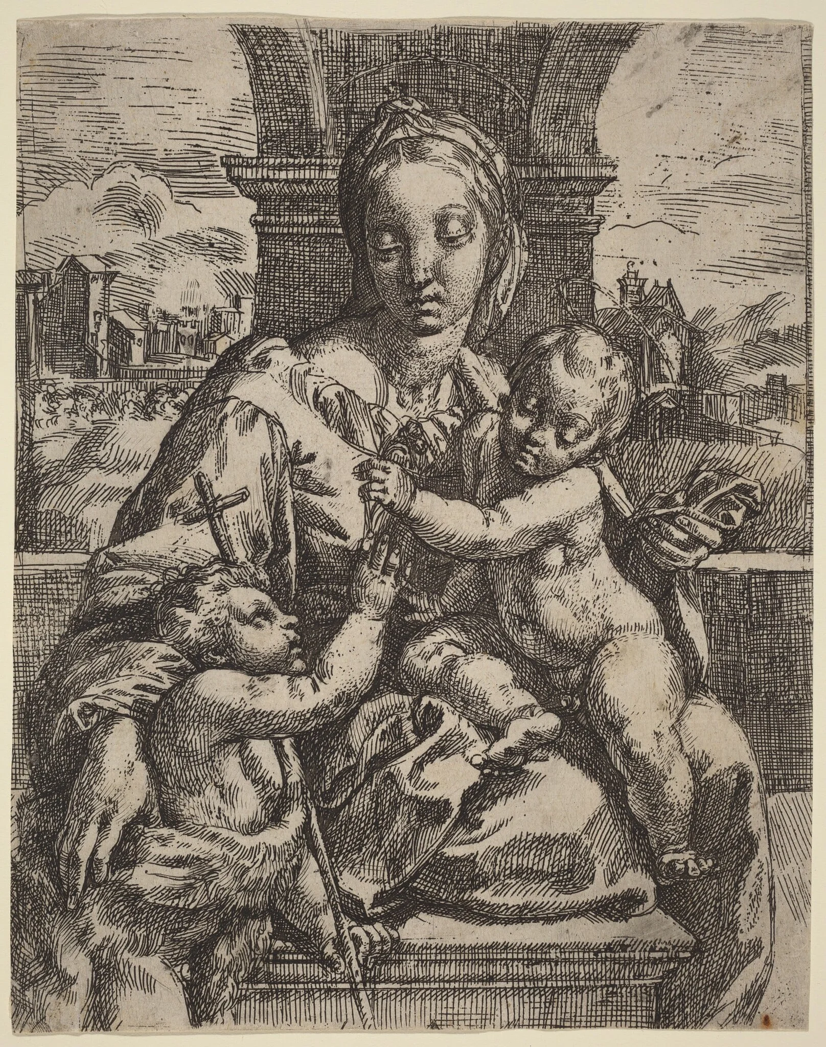 Madonna Aldobrandini, detail