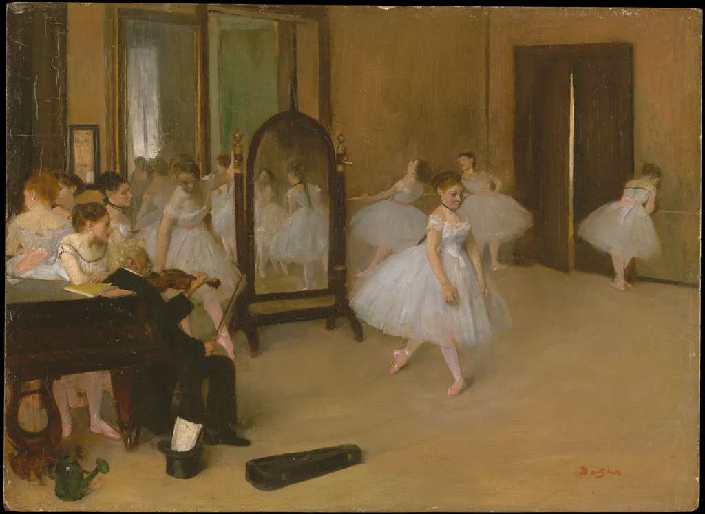 The Dancing Class, by Edgar Degas, oil, 1870