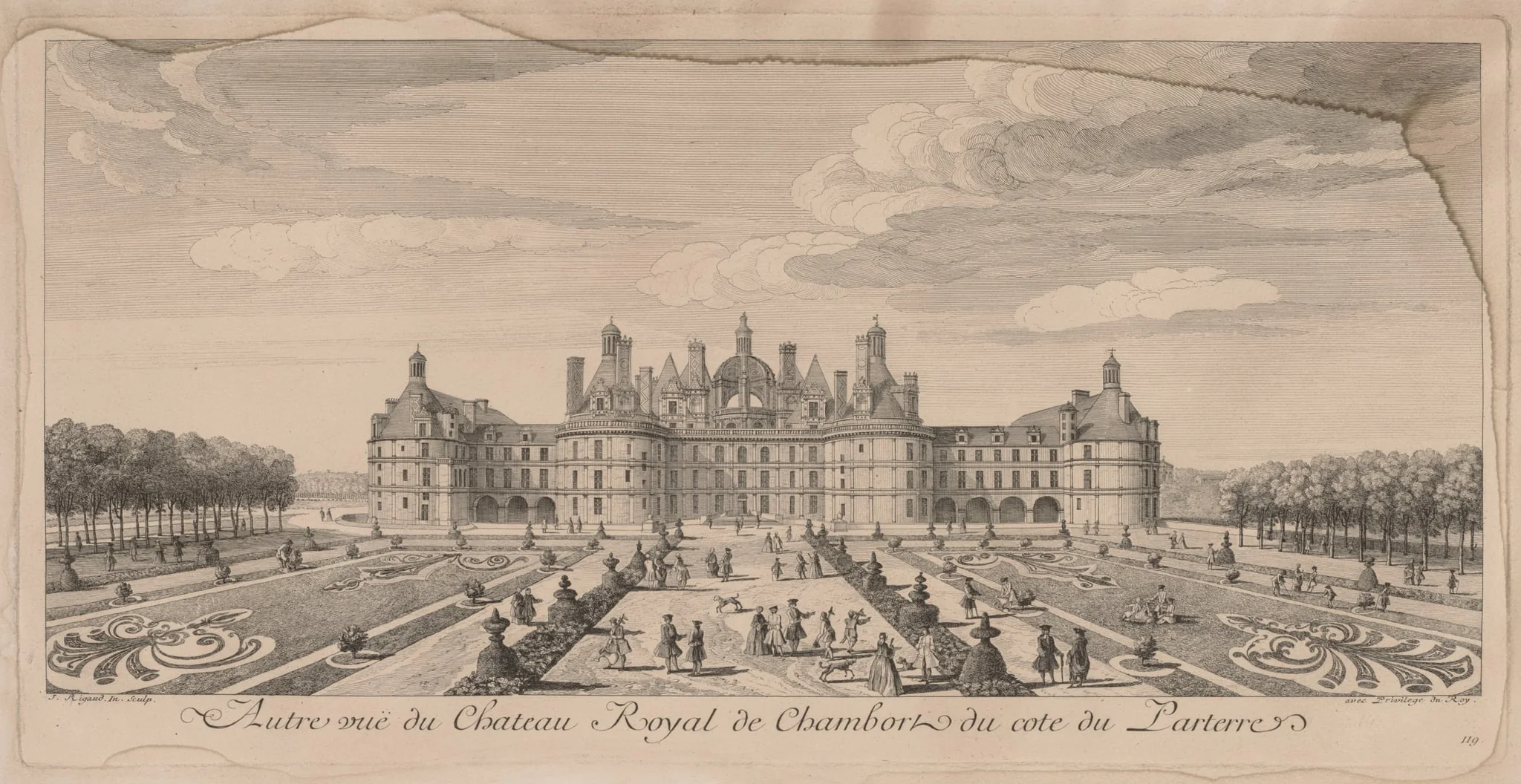 Chateau Chambord from the Gardens, detail