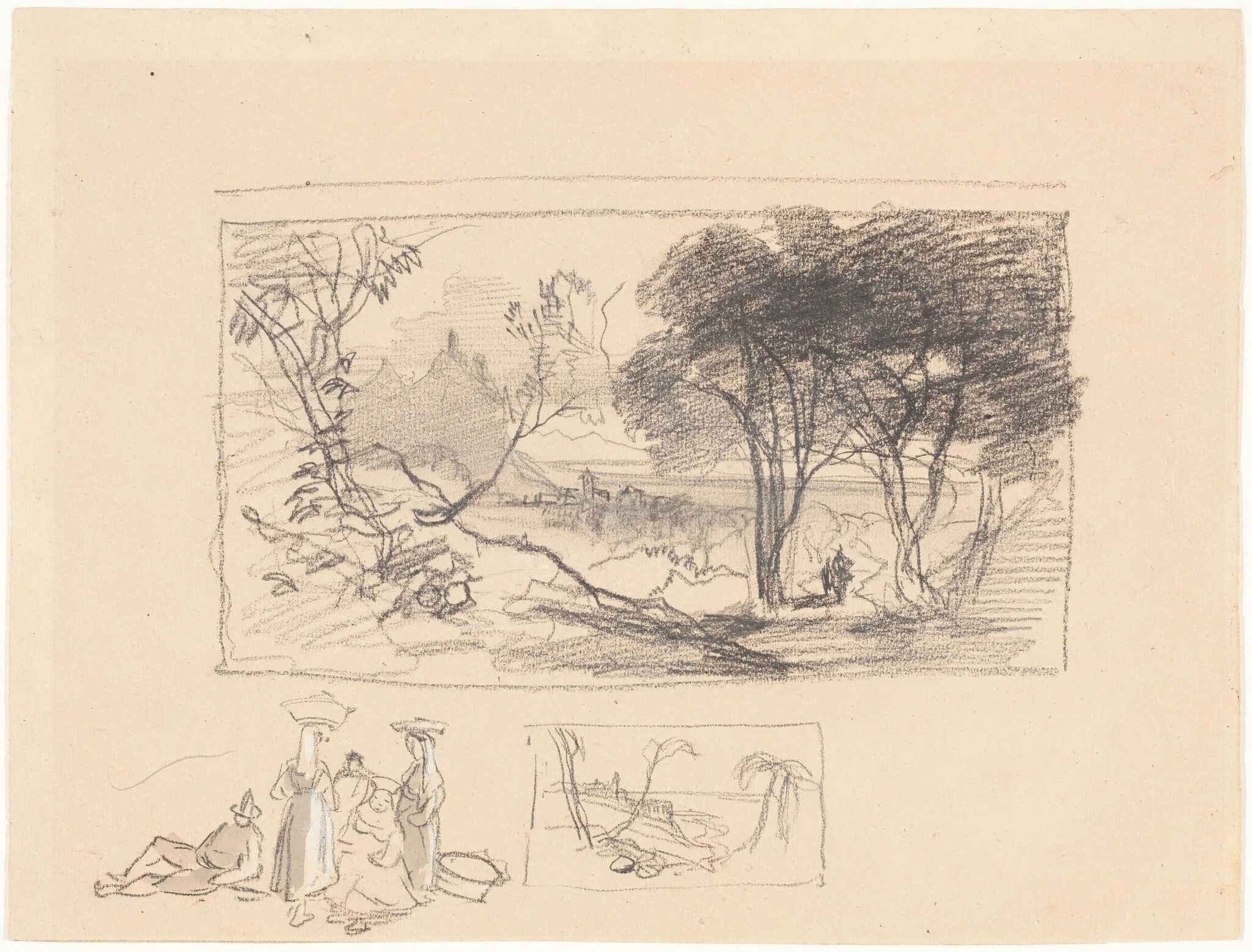 Sketches in Italy [recto], detail