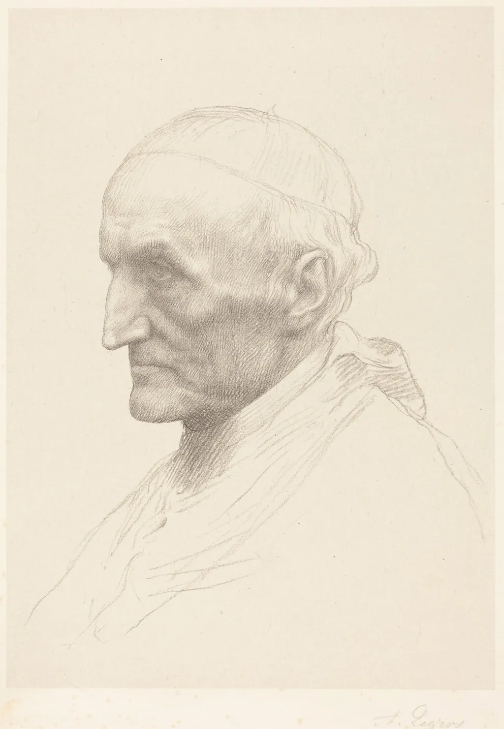 Cardinal Manning, 2nd plate, by Alphonse Legros, ink, 1874
