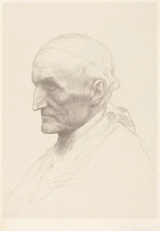 Cardinal Manning, 2nd plate, by Alphonse Legros, ink, 1874