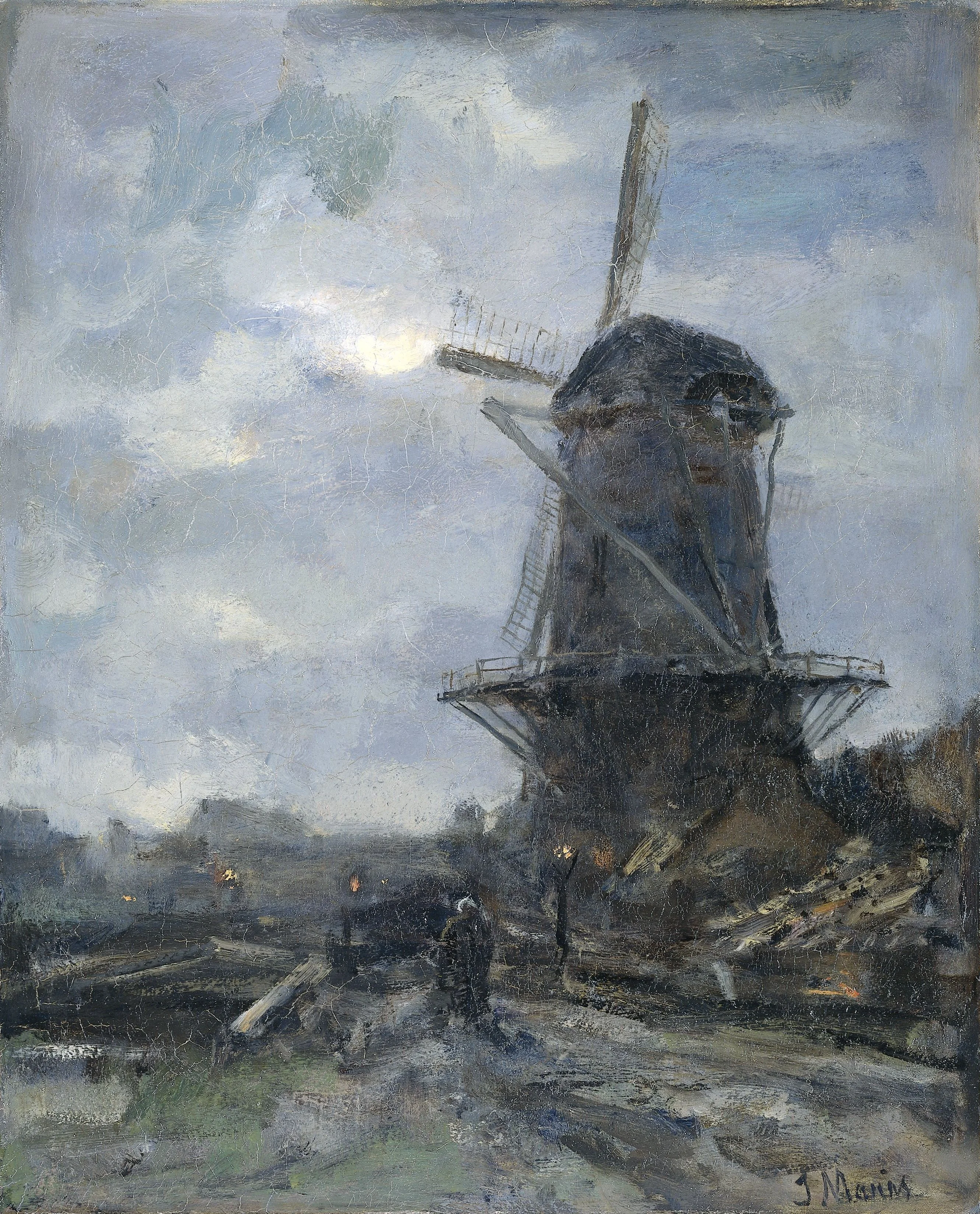 Windmill by moonlight, detail