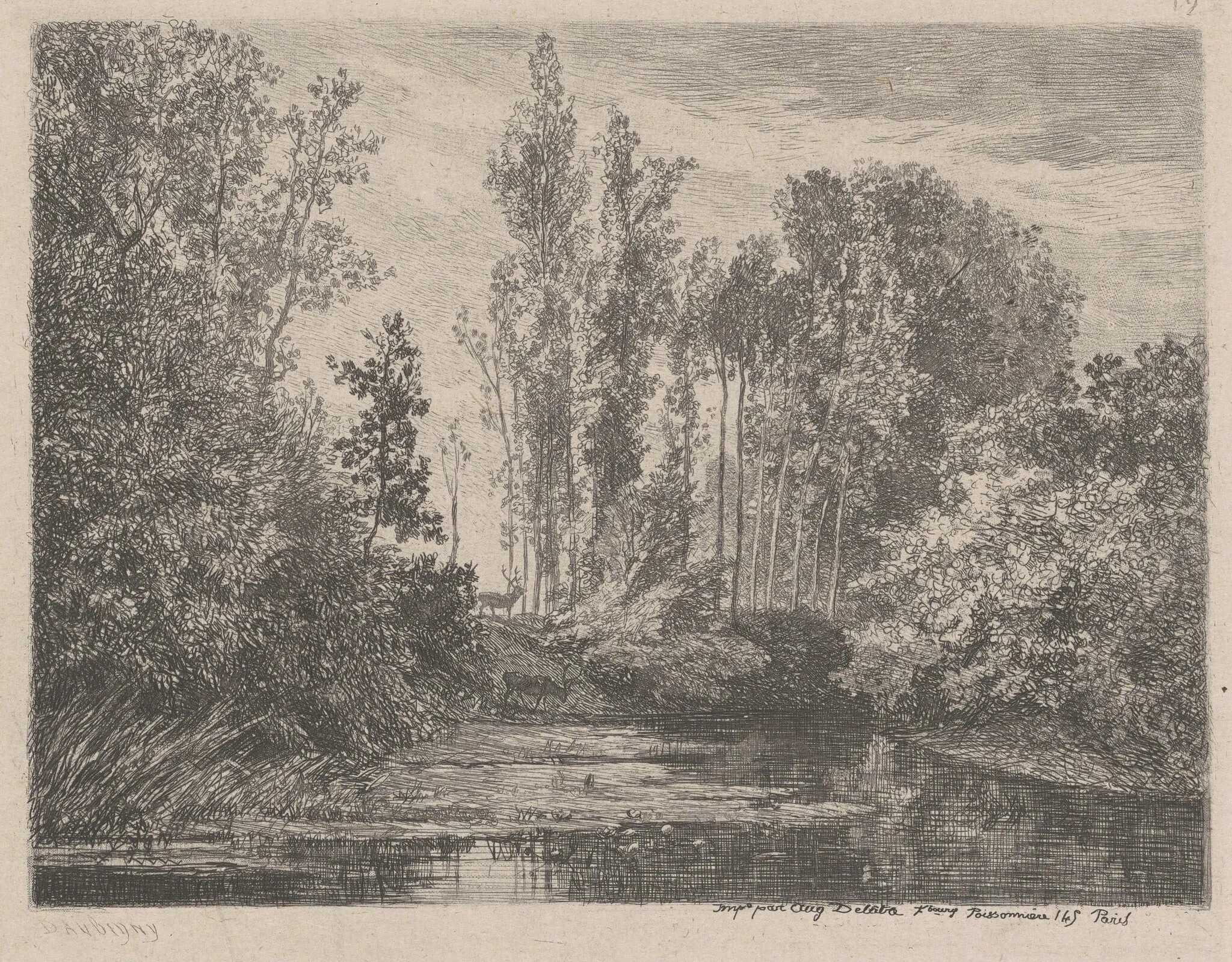 Stags at the Waterside, detail