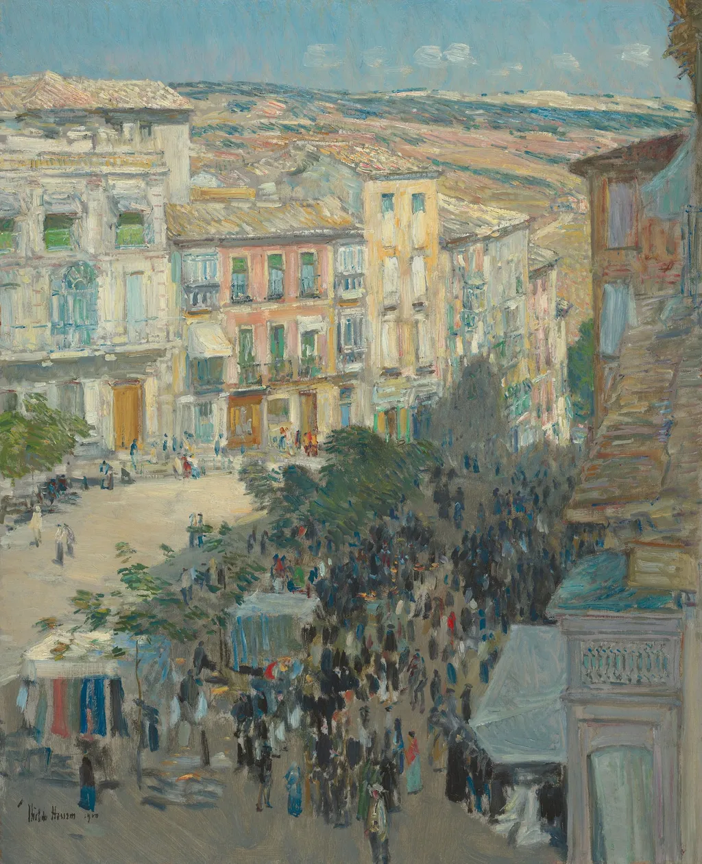 El Zocodover, Toledo, Spain, by Childe Hassam, oil, 1910