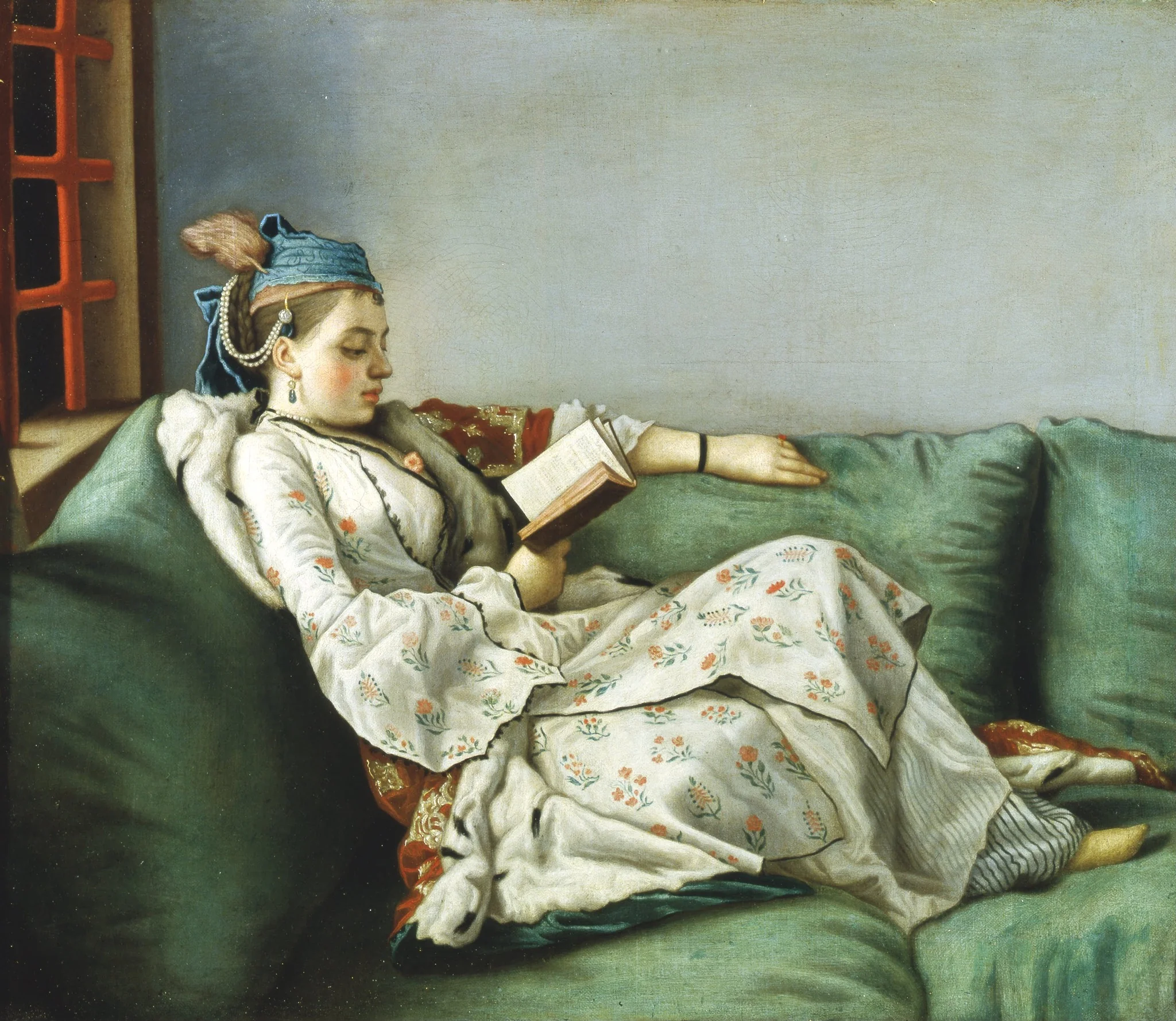 Portrait of Maria Adelaide of France in Turkish-style clothes, detail