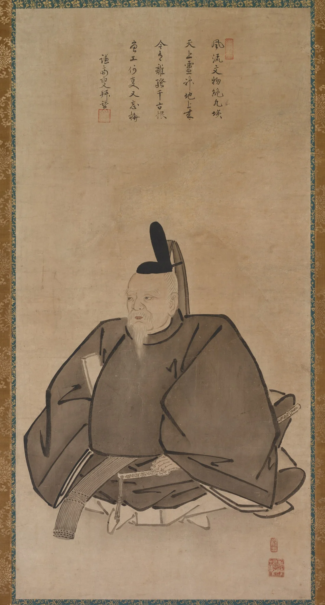 Portrait of Sugawara Michizane, detail