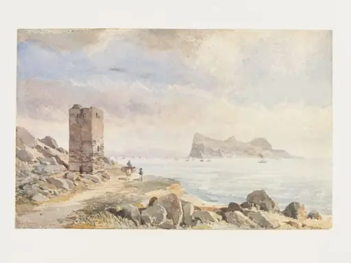 View of Gibraltar, by Sir John Miller Adye, watercolor, 1884