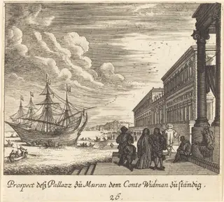 Palazzo of Count Widman, by Melchior Küsel, ink, 1681