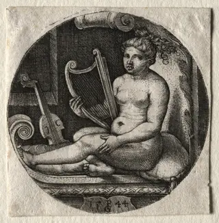 The harpist, by Georg Pencz, 1544