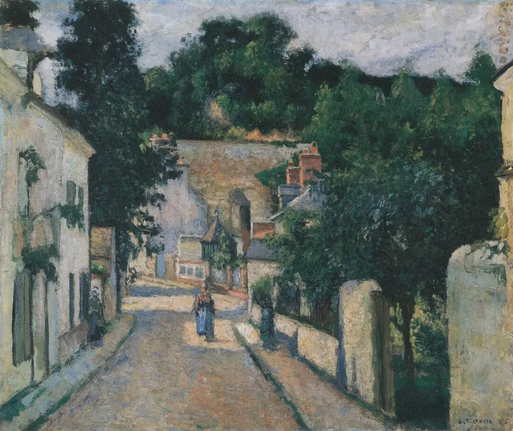 Rue du Haut-de-l'Hermitage, Pontoise, by Camille Pissarro, oil, 1875