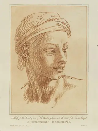 study of a head, by Frederick Christian Lewis, 1850