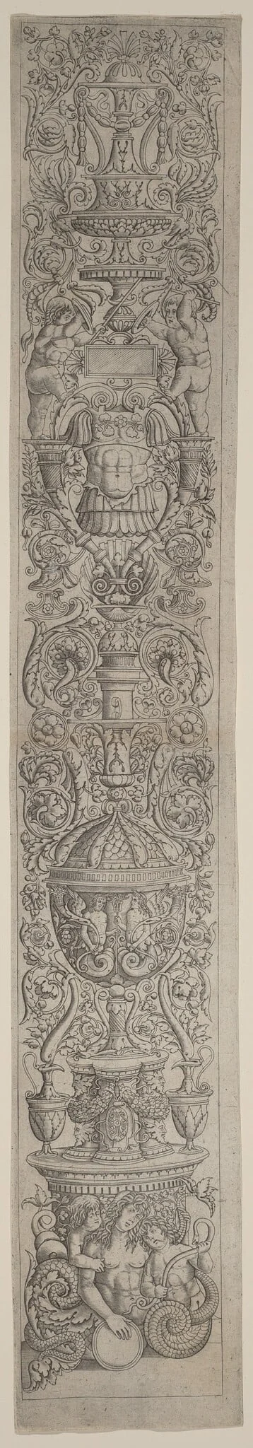 Ornament Panel: Nereid Ridden by Two Children, detail