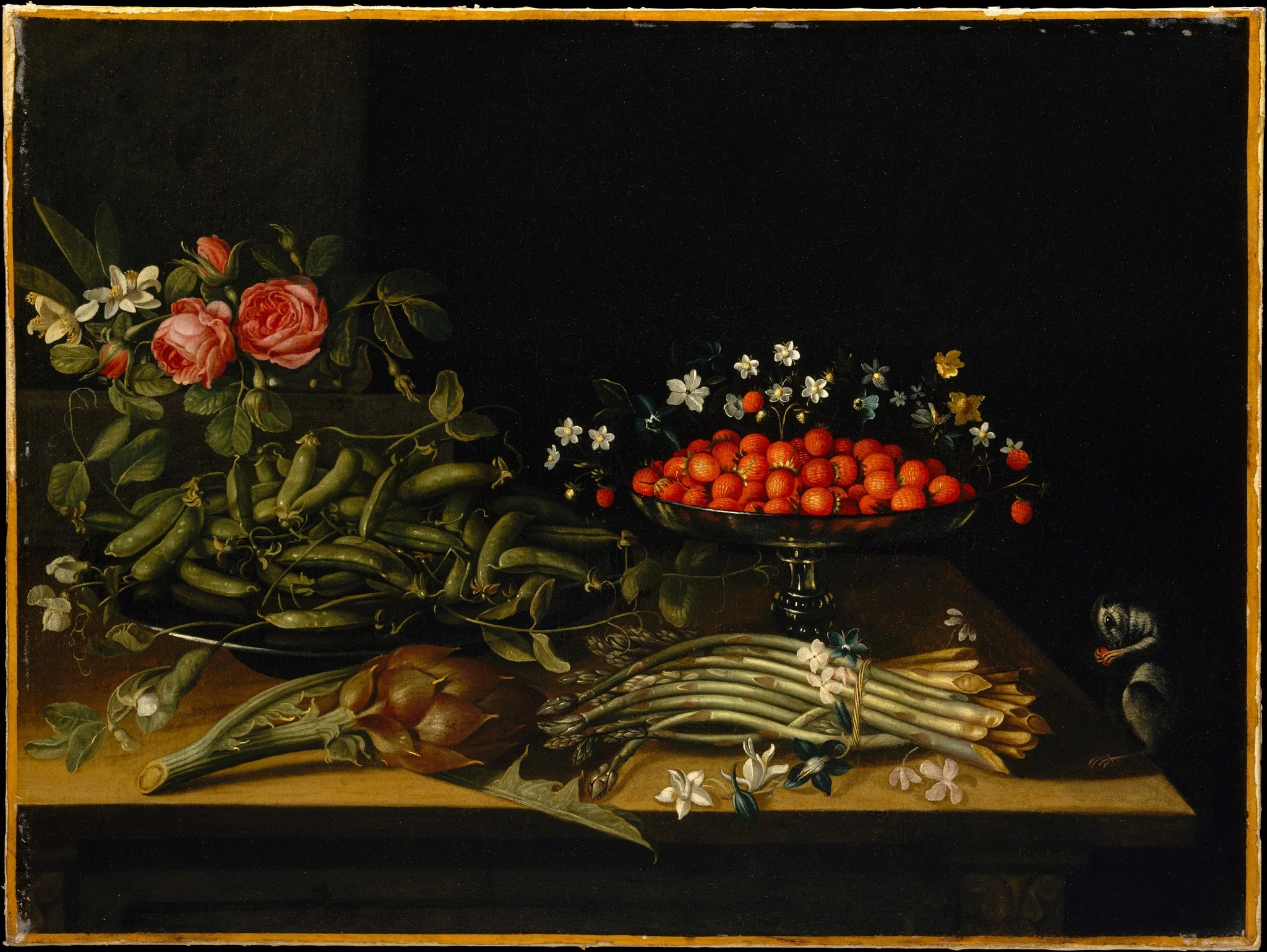 Still Life with Strawberries, detail