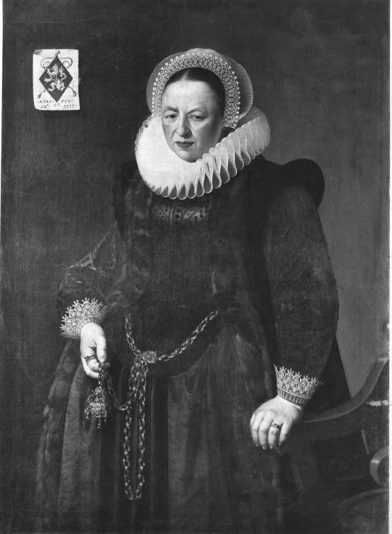 Portrait of Janneken Campherbeke (1565-1630), detail