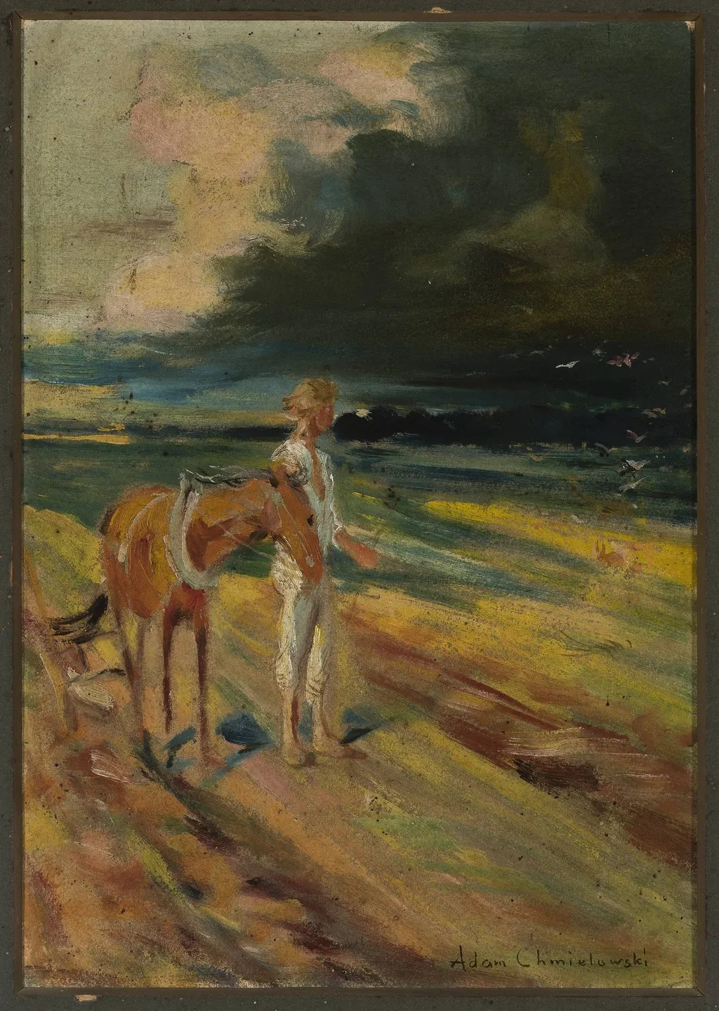 Black clouds, section of the triptych “Disaster”, sketch, by Albert Chmielowski, oil, 1870