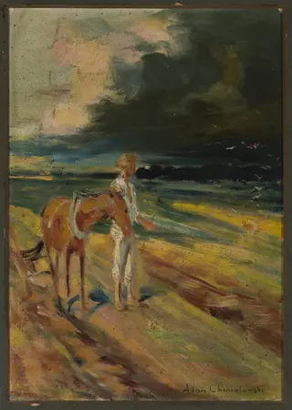 Black clouds, section of the triptych “Disaster”, sketch, by Albert Chmielowski, oil, 1870