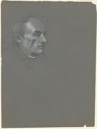 Head of a Man, by Perry, Enoch Wood, Jr., gouache, 1875