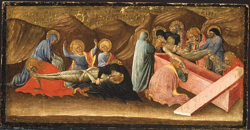 The Lamentation and the Entombment, detail