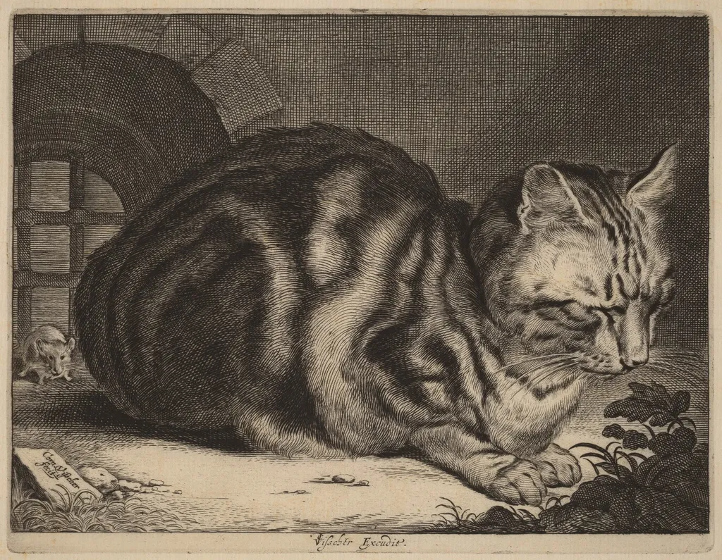The Large Cat, by Cornelis Visscher, ink, 1657