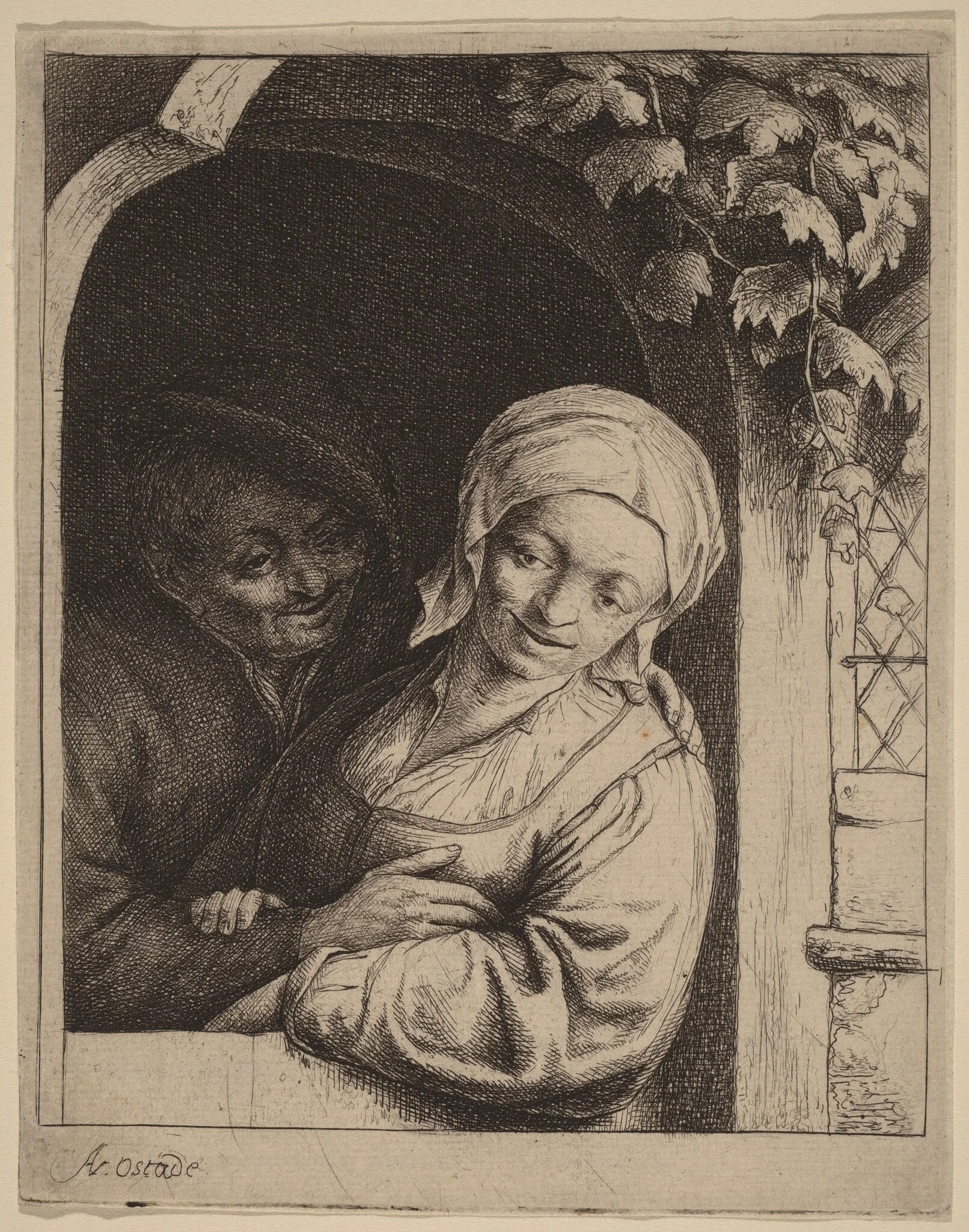Peasant Couple in a Doorway, detail