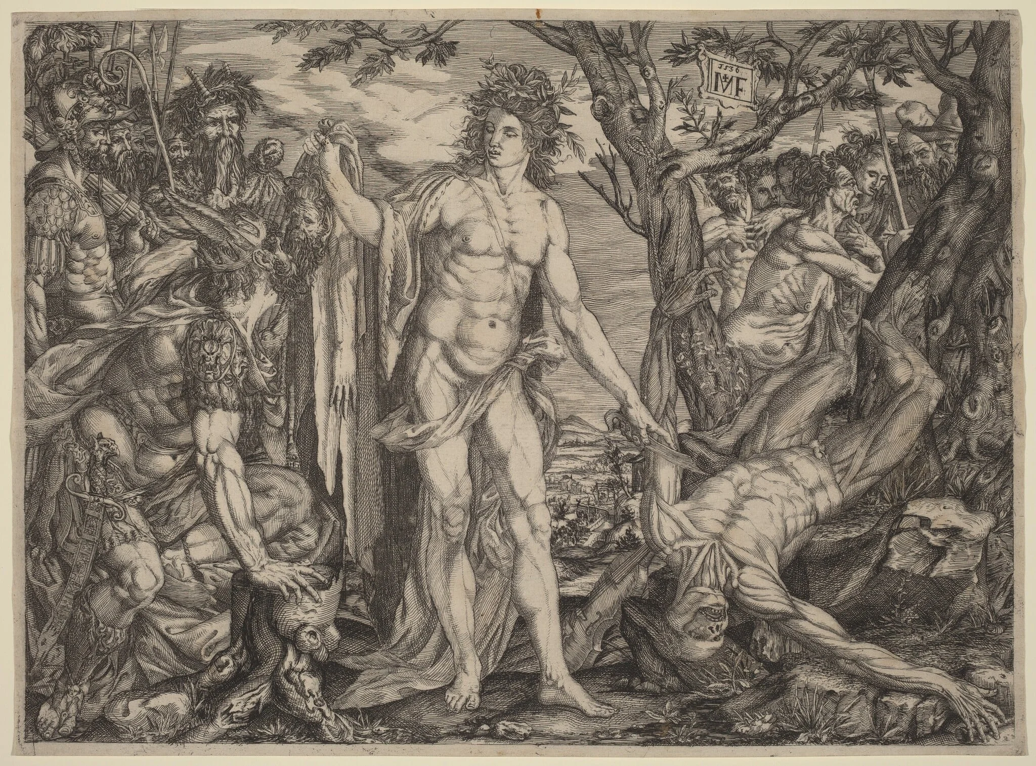 Apollo and Marsyas, detail