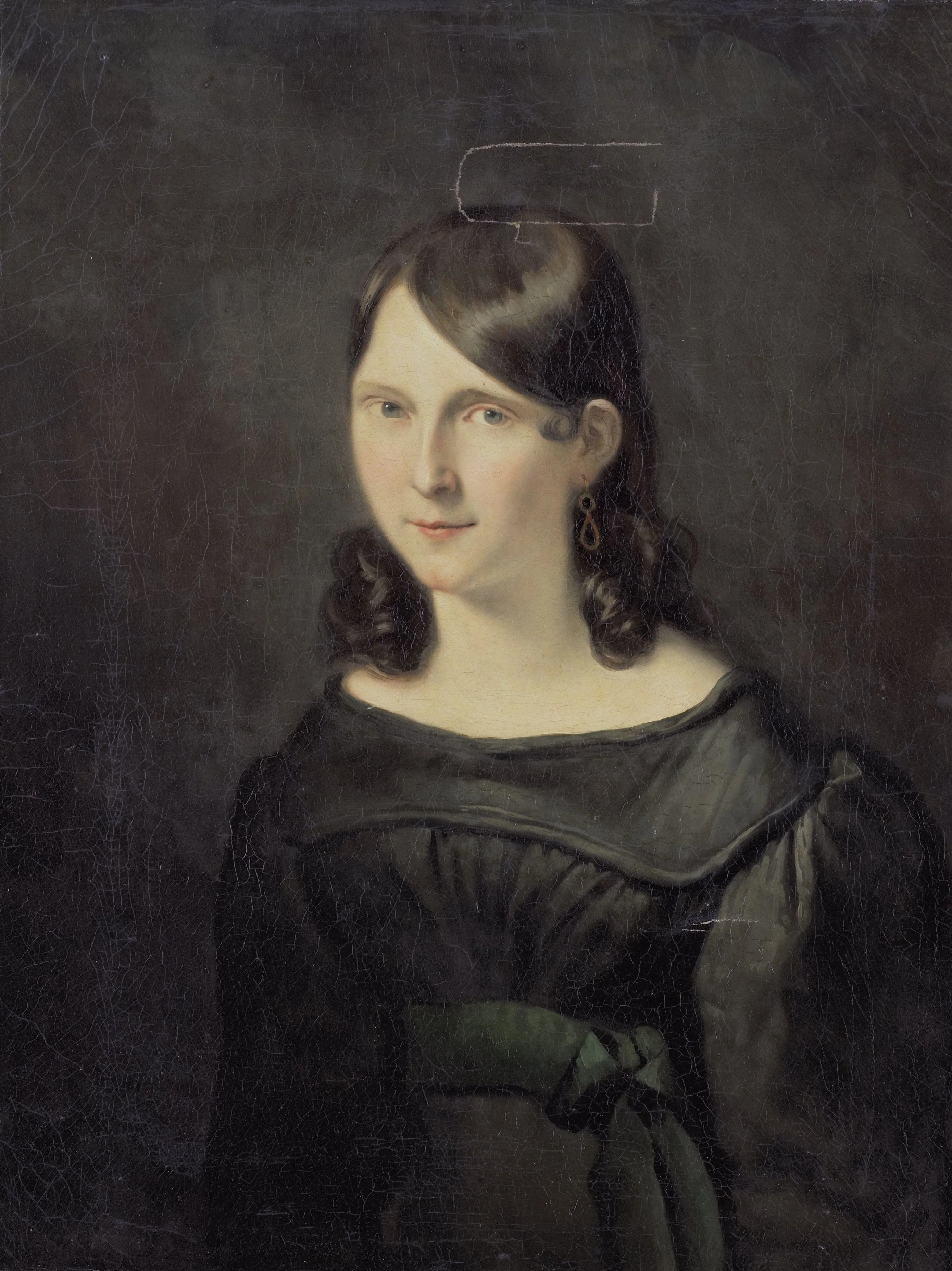 Portret van een meisje, vermoedelijk mejuffrouw Sligting, detail