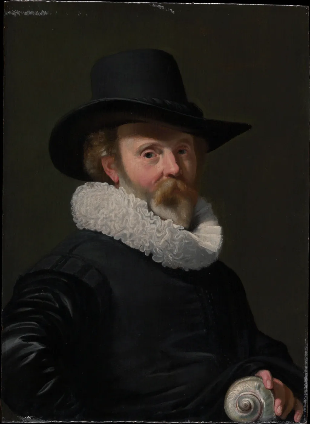 Portrait of a Man with a Shell, by Thomas de Keyser, oil, 1625