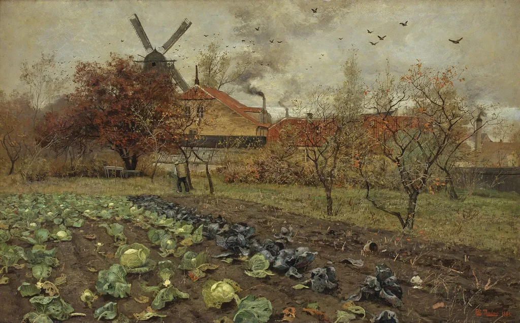 View of Amerikavej in Copenhagen, by Frits Thaulow, oil, 1891