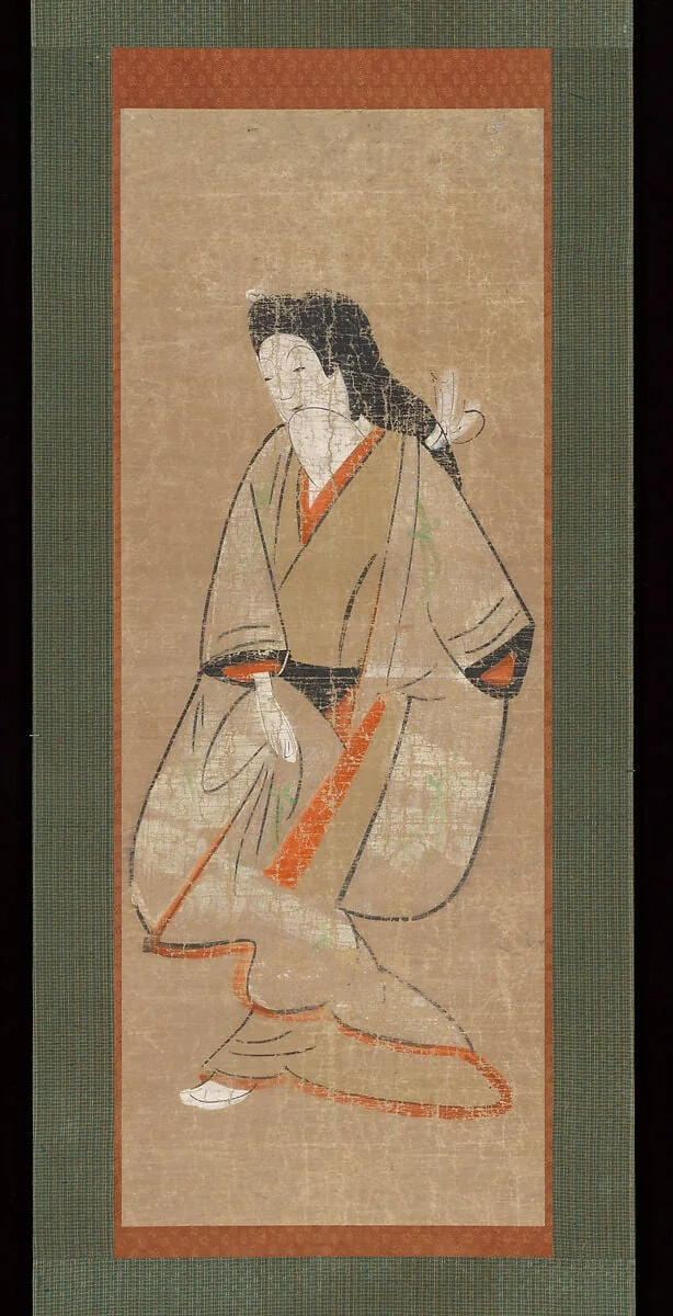 白無垢美人図大津絵|Ōtsu-e of Courtesan in White, detail