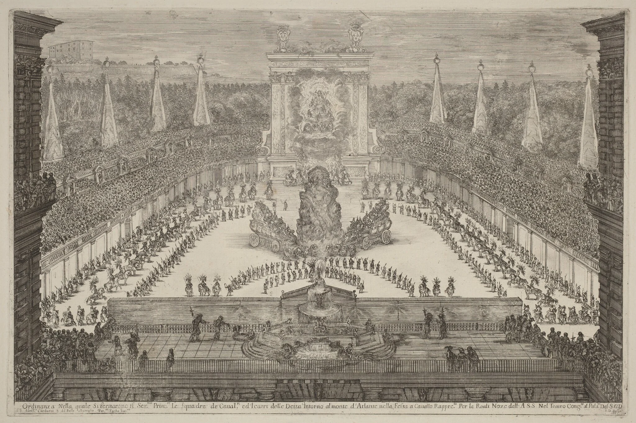 The Prince of Tuscany, His Horse Troops and Carriages around Mount Atlas, detail