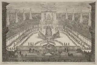 The Prince of Tuscany, His Horse Troops and Carriages around Mount Atlas, by Stefano Della Bella, ink, 1661