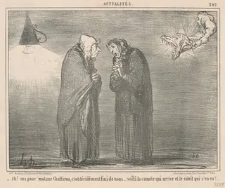 Ah! Pauv' Madame Chaffarou ..., by Honoré Daumier, ink, 1857