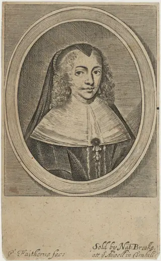 Henrietta Maria, by William Faithorne, ink, 1655